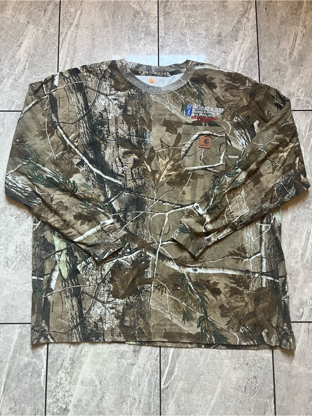 Vintage Carhartt K285 CAP Realtree Camo Long Sleeve Pocket Hunting Shirt 2XL